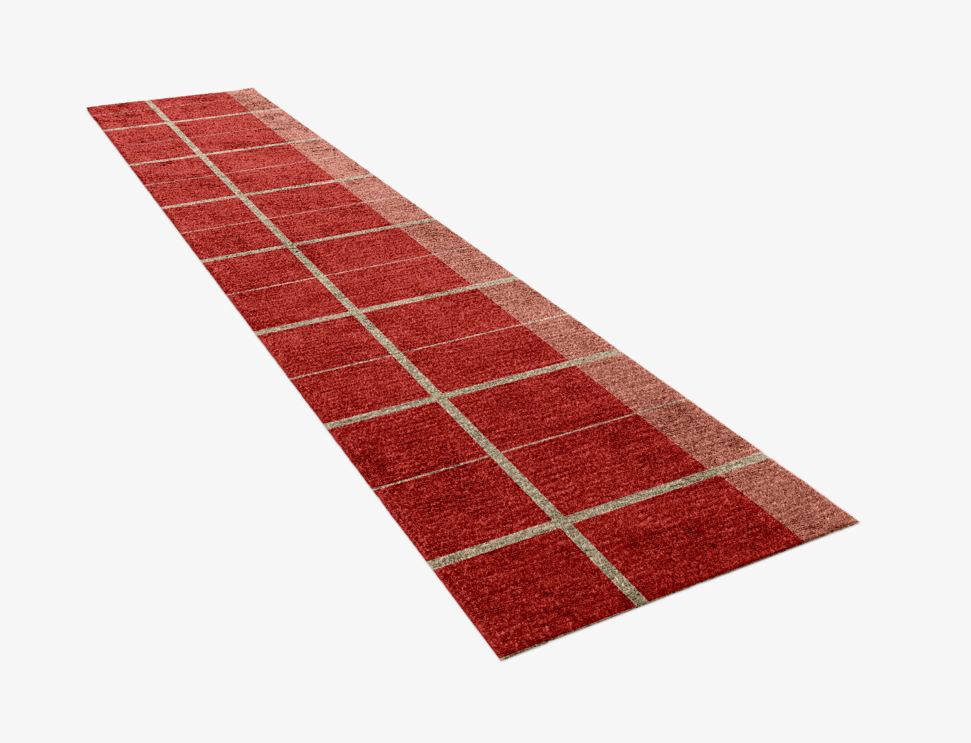 Cherry Geometric Runner Hand Knotted Bamboo Silk Custom Rug by Rug Artisan