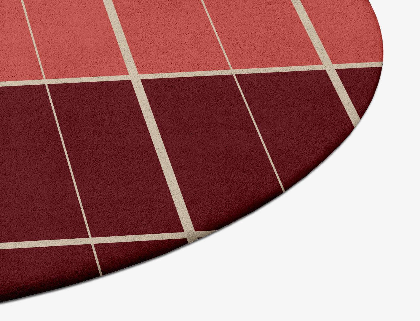 Cherry Geometric Oval Hand Tufted Pure Wool Custom Rug by Rug Artisan
