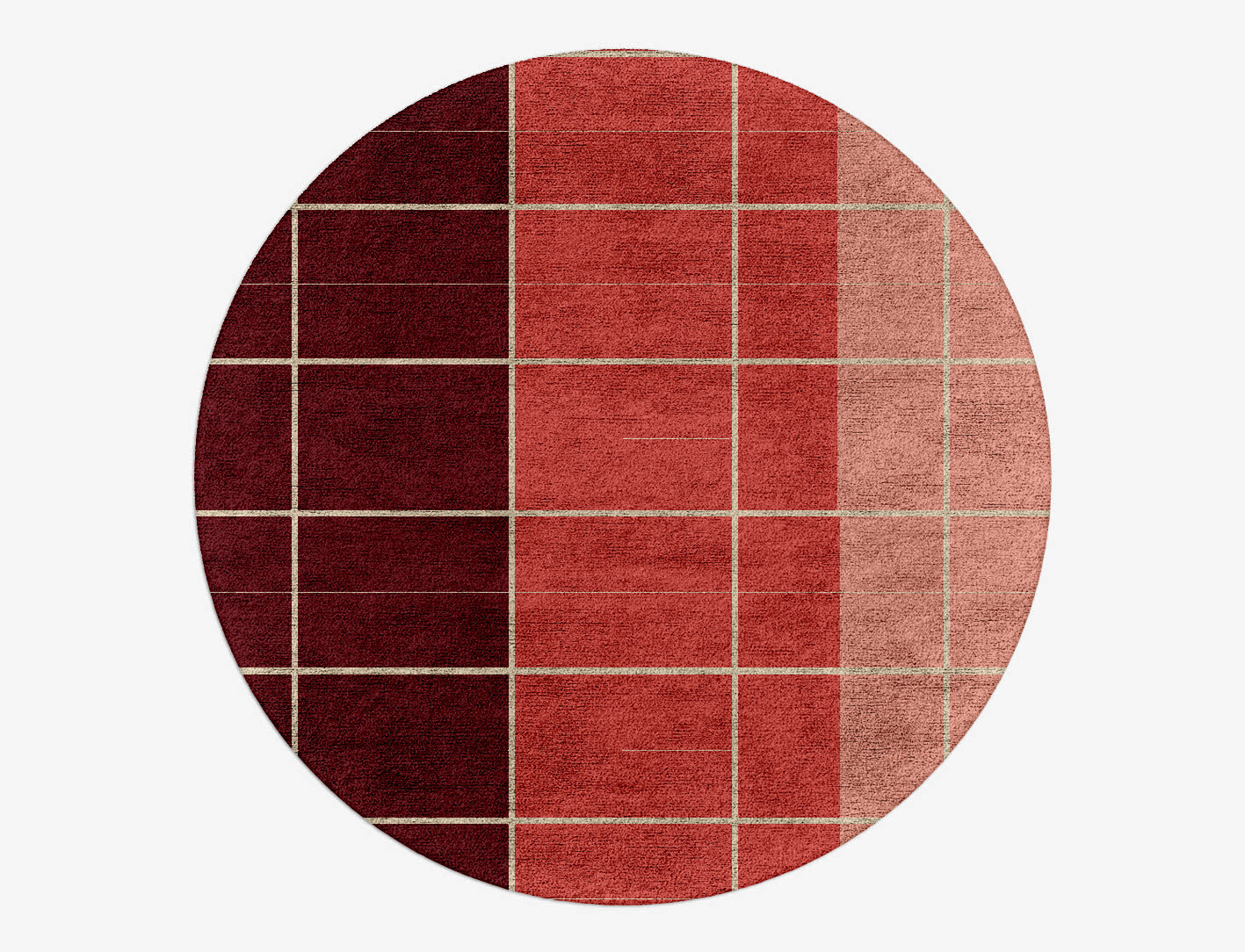 Cherry Geometric Round Hand Tufted Bamboo Silk Custom Rug by Rug Artisan