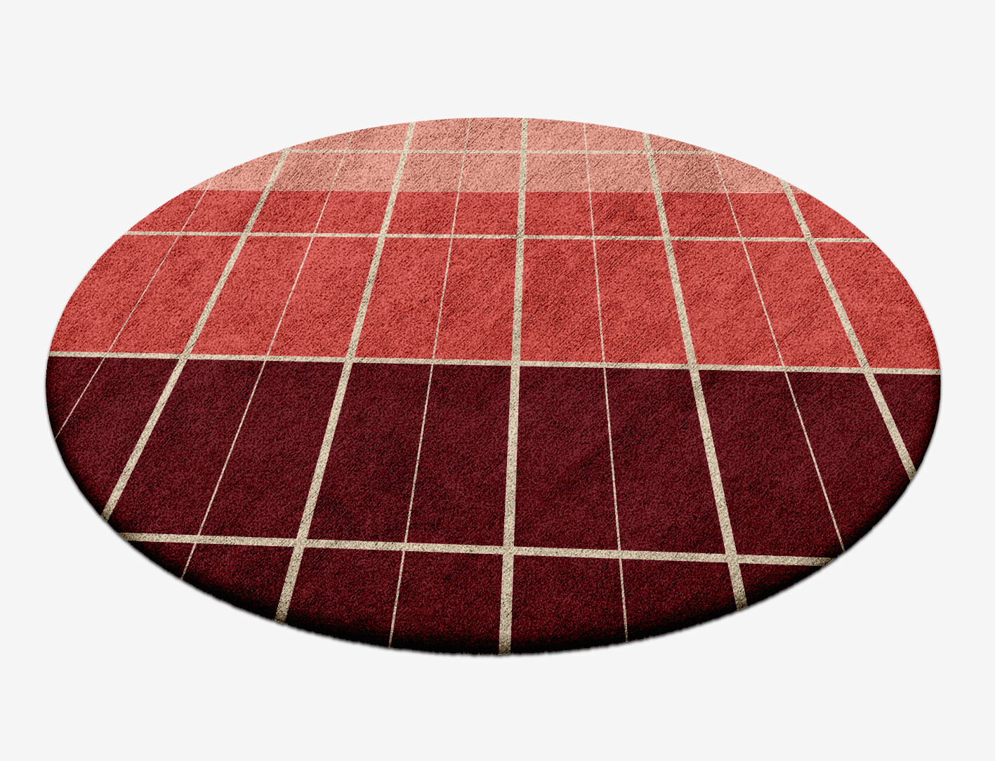 Cherry Geometric Round Hand Tufted Bamboo Silk Custom Rug by Rug Artisan