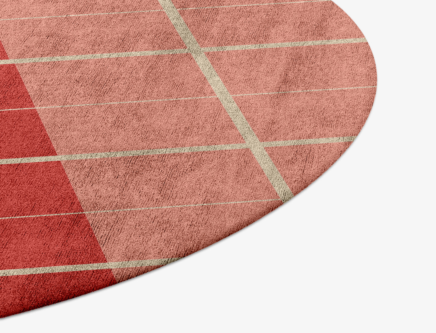 Cherry Geometric Round Hand Tufted Bamboo Silk Custom Rug by Rug Artisan