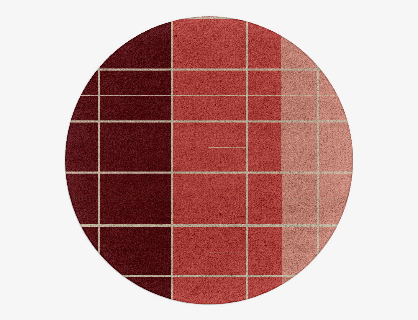 Cherry Geometric Round Hand Tufted Pure Wool Custom Rug by Rug Artisan