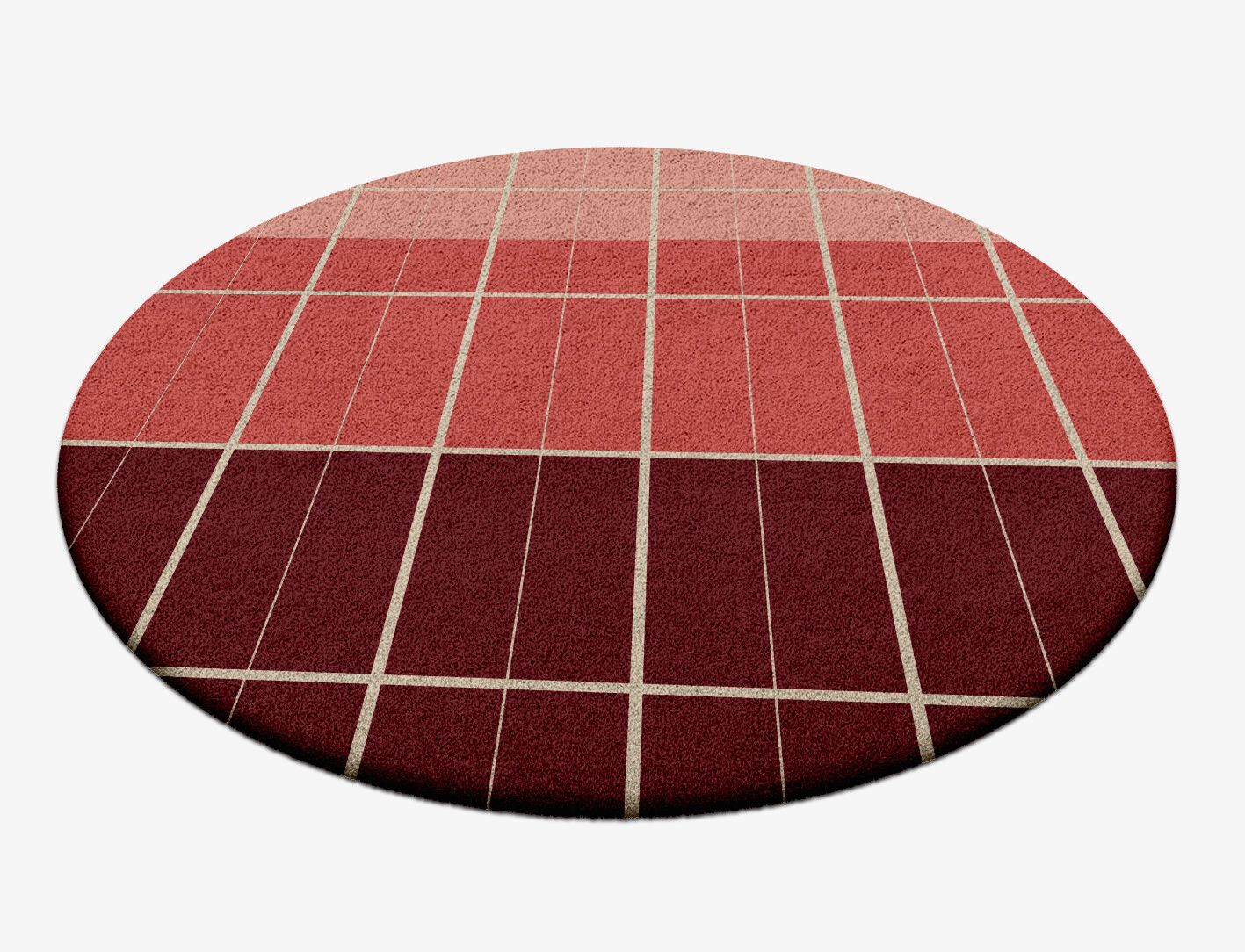Cherry Geometric Round Hand Tufted Pure Wool Custom Rug by Rug Artisan