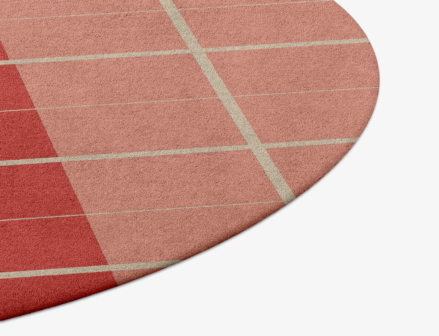Cherry Geometric Round Hand Tufted Pure Wool Custom Rug by Rug Artisan