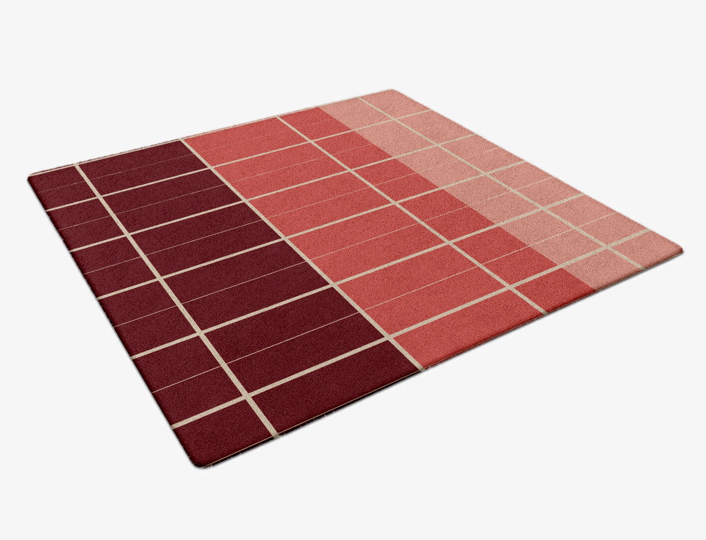 Cherry Geometric Square Hand Tufted Pure Wool Custom Rug by Rug Artisan