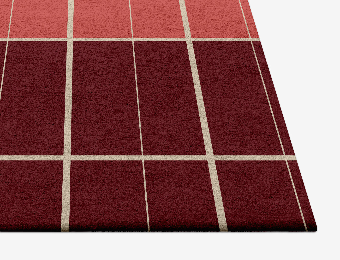 Cherry Geometric Square Hand Tufted Pure Wool Custom Rug by Rug Artisan