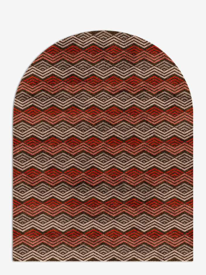 Chevron Wave Modern Geometrics Arch Hand Knotted Bamboo Silk Custom Rug by Rug Artisan