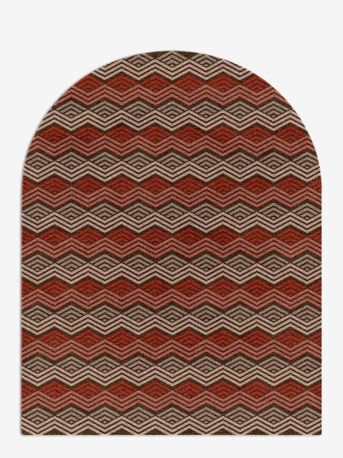 Chevron Wave Modern Geometrics Arch Hand Knotted Tibetan Wool Custom Rug by Rug Artisan