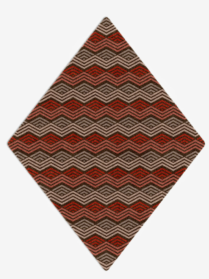 Chevron Wave Modern Geometrics Diamond Hand Knotted Tibetan Wool Custom Rug by Rug Artisan