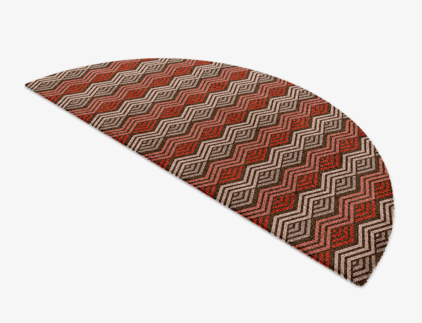 Chevron Wave Modern Geometrics Halfmoon Hand Knotted Tibetan Wool Custom Rug by Rug Artisan
