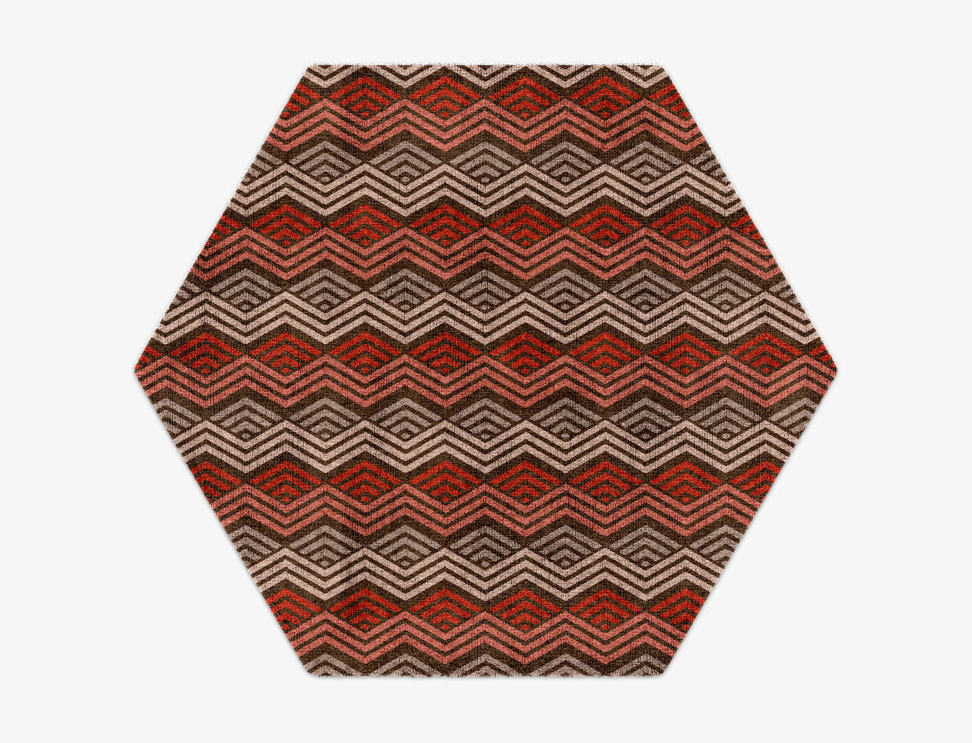 Chevron Wave Modern Geometrics Hexagon Hand Knotted Bamboo Silk Custom Rug by Rug Artisan