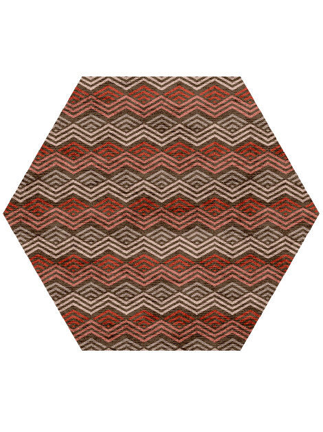 Chevron Wave Modern Geometrics Hexagon Hand Knotted Bamboo Silk Custom Rug by Rug Artisan