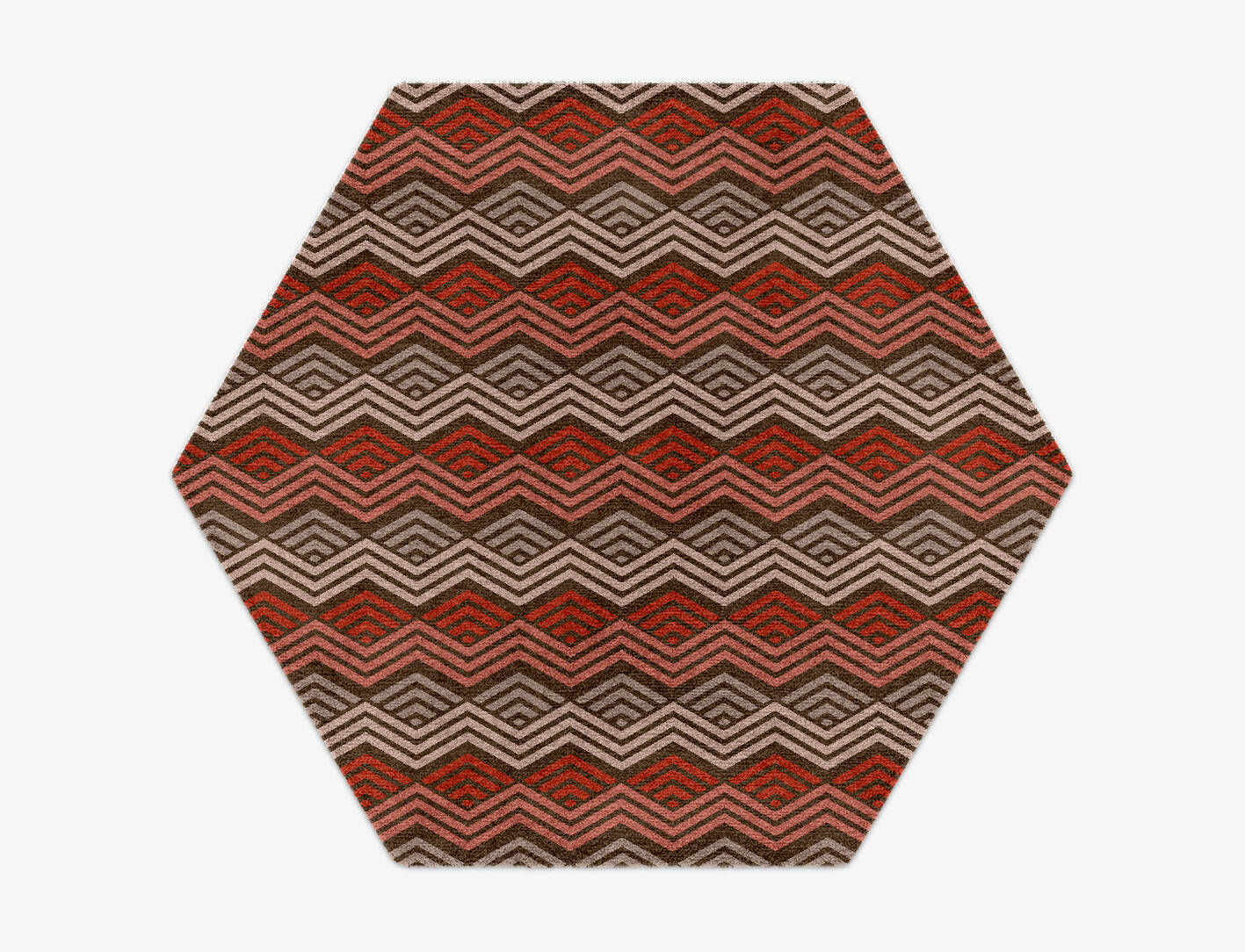 Chevron Wave Modern Geometrics Hexagon Hand Knotted Tibetan Wool Custom Rug by Rug Artisan
