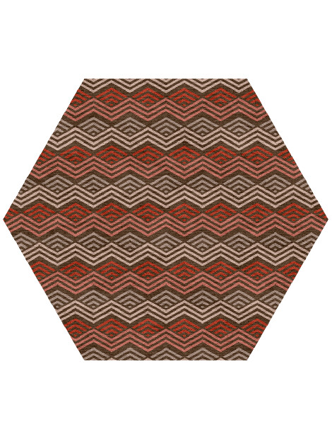 Chevron Wave Modern Geometrics Hexagon Hand Knotted Tibetan Wool Custom Rug by Rug Artisan