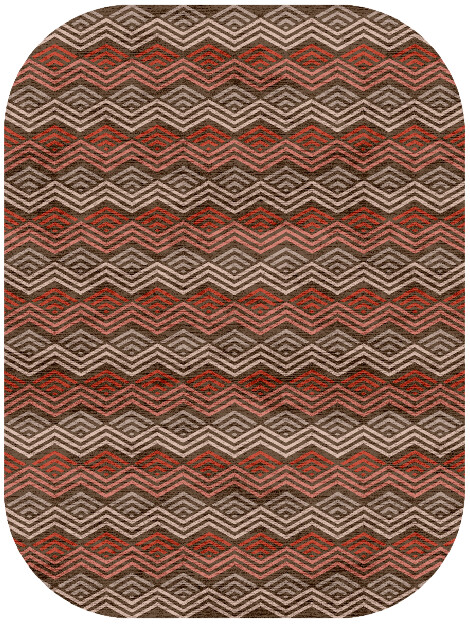 Chevron Wave Modern Geometrics Oblong Hand Knotted Bamboo Silk Custom Rug by Rug Artisan