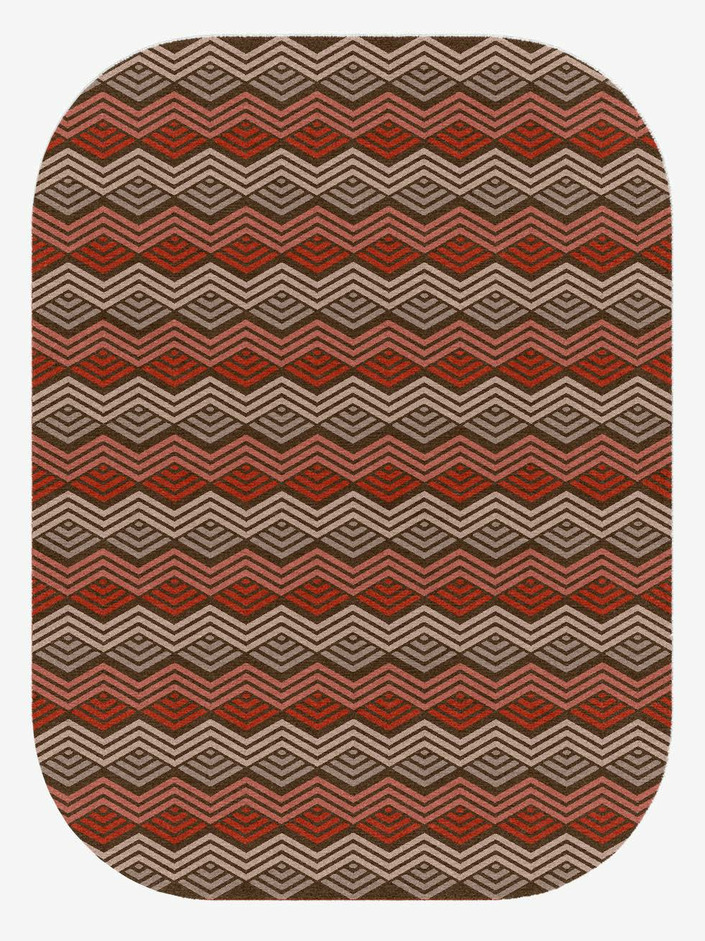 Chevron Wave Modern Geometrics Oblong Hand Knotted Tibetan Wool Custom Rug by Rug Artisan