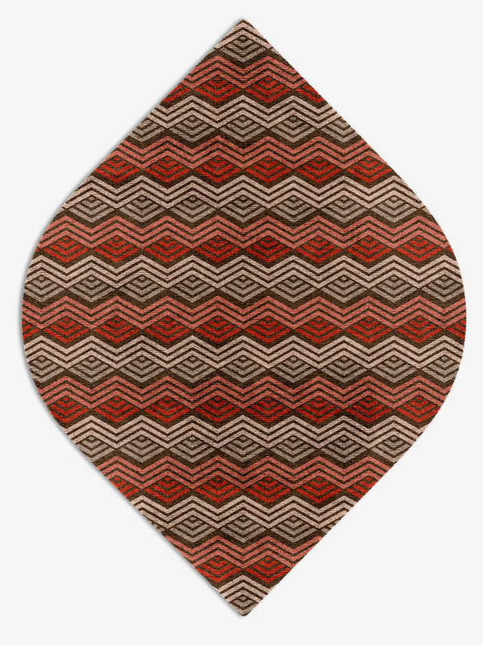 Chevron Wave Modern Geometrics Ogee Hand Knotted Bamboo Silk Custom Rug by Rug Artisan