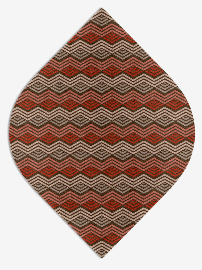 Chevron Wave Modern Geometrics Ogee Hand Knotted Tibetan Wool Custom Rug by Rug Artisan