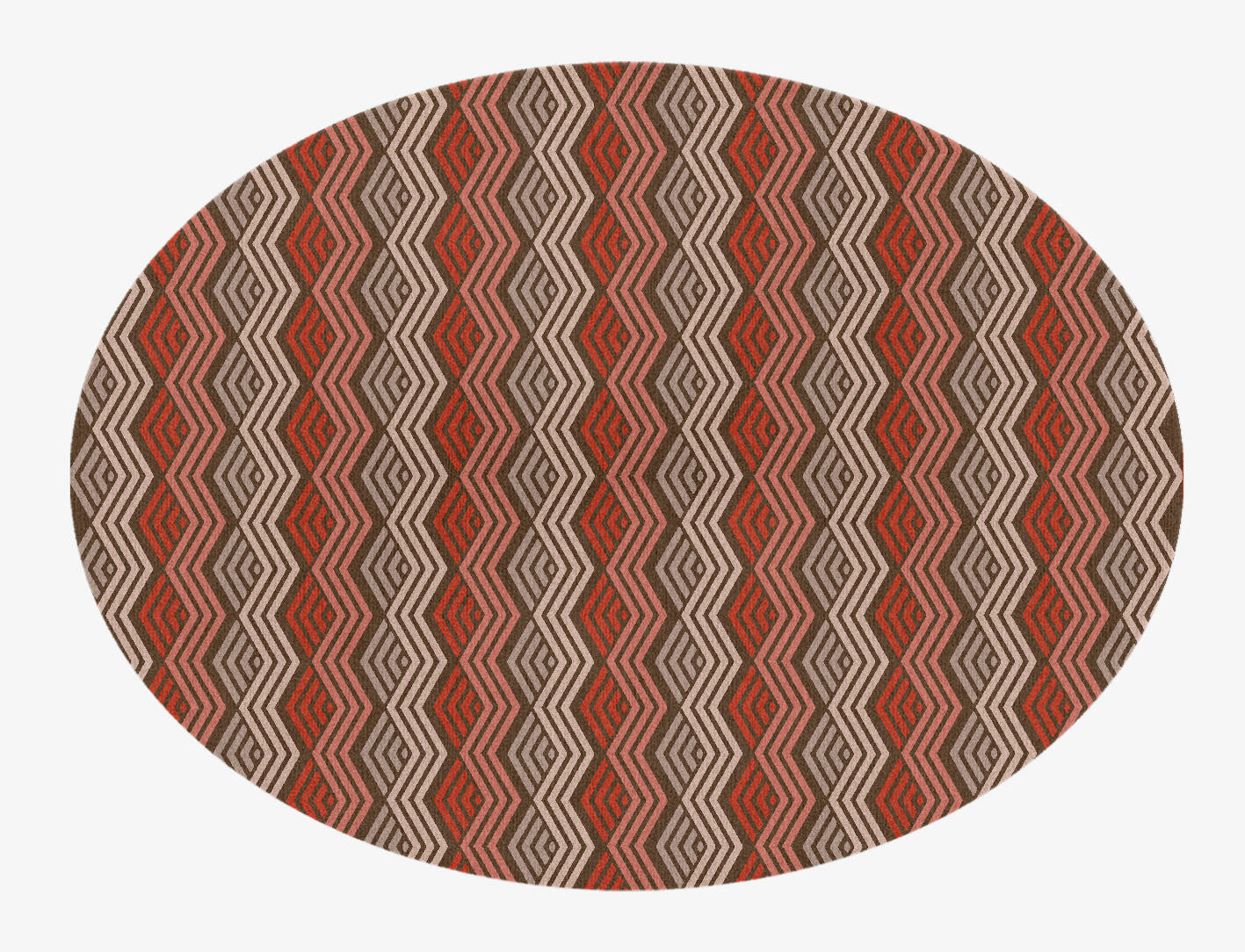 Chevron Wave Modern Geometrics Oval Hand Knotted Tibetan Wool Custom Rug by Rug Artisan