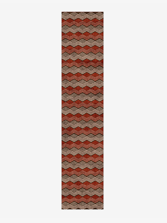 Chevron Wave Modern Geometrics Runner Hand Knotted Bamboo Silk Custom Rug by Rug Artisan