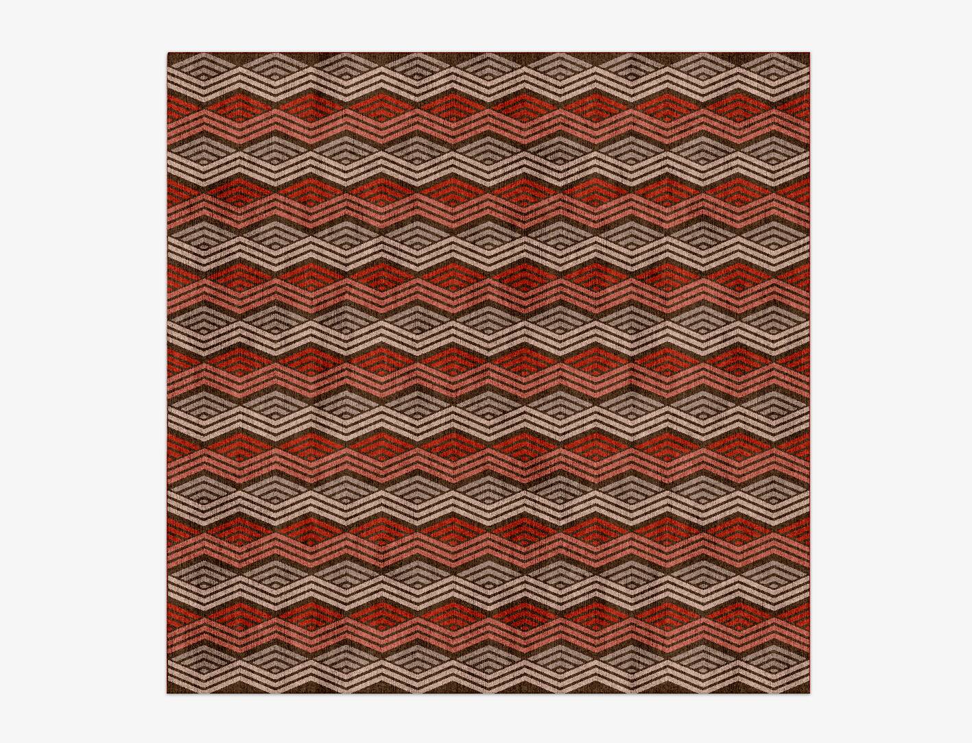 Chevron Wave Modern Geometrics Square Hand Knotted Bamboo Silk Custom Rug by Rug Artisan