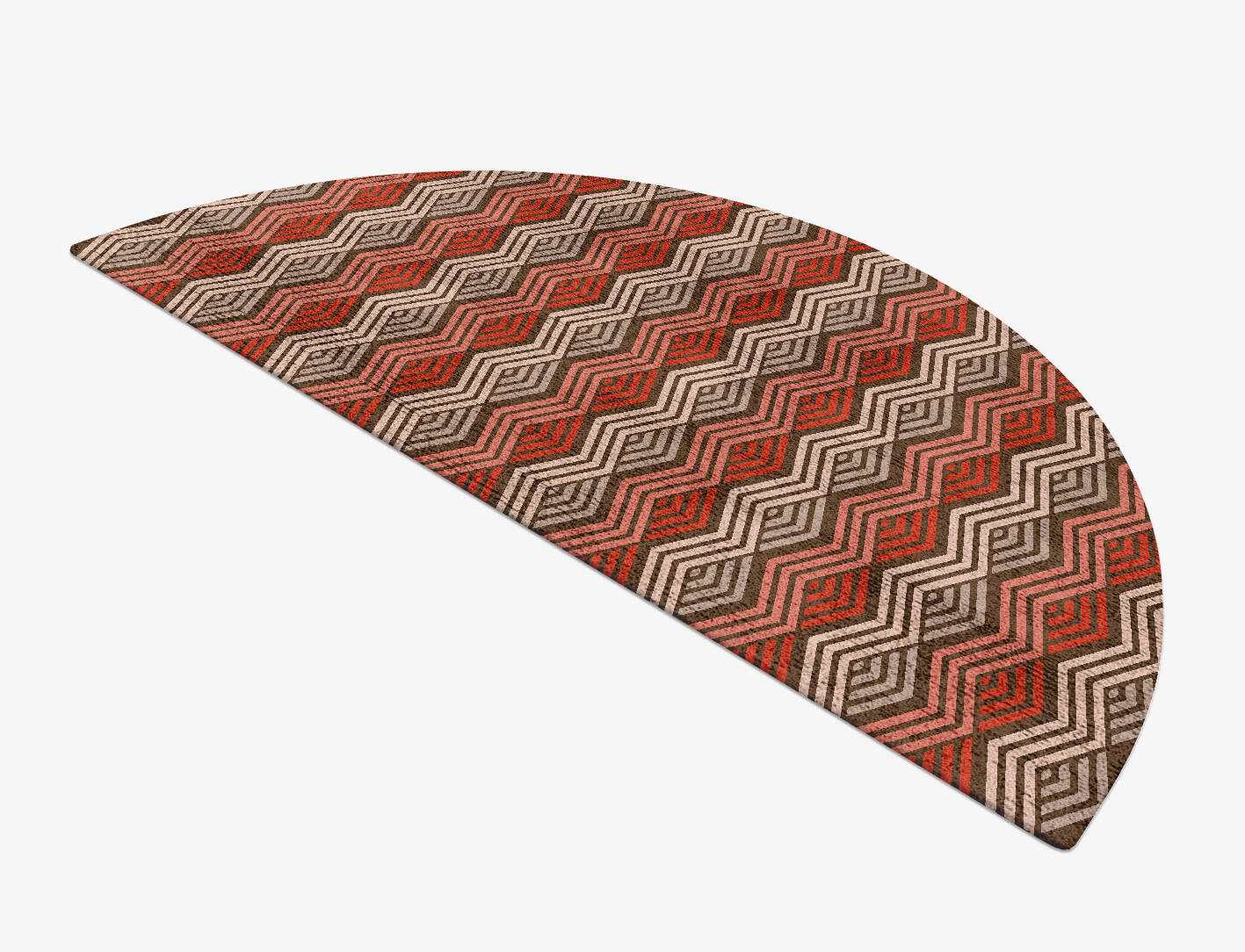 Chevron Wave Modern Geometrics Halfmoon Hand Tufted Bamboo Silk Custom Rug by Rug Artisan