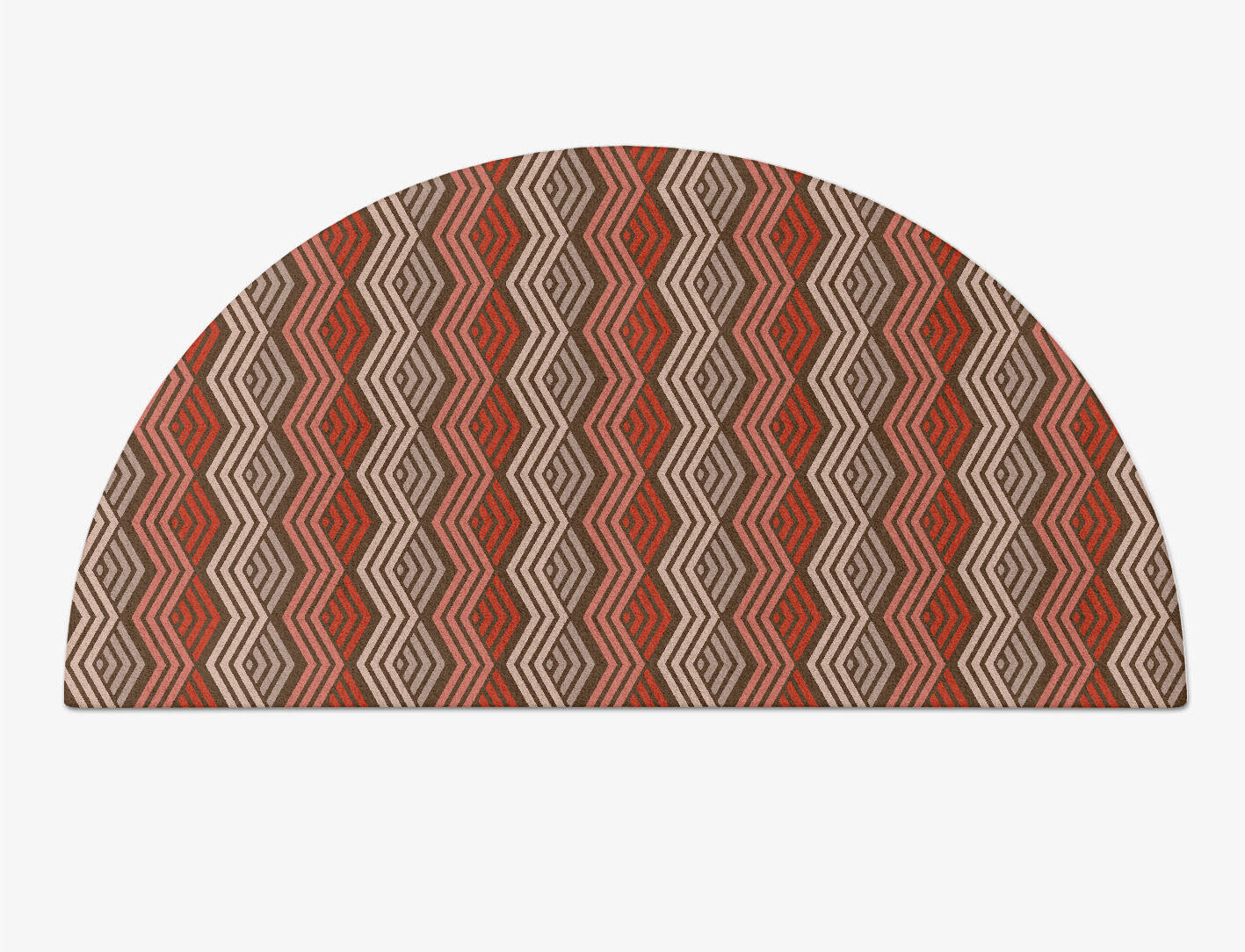 Chevron Wave Modern Geometrics Halfmoon Hand Tufted Pure Wool Custom Rug by Rug Artisan
