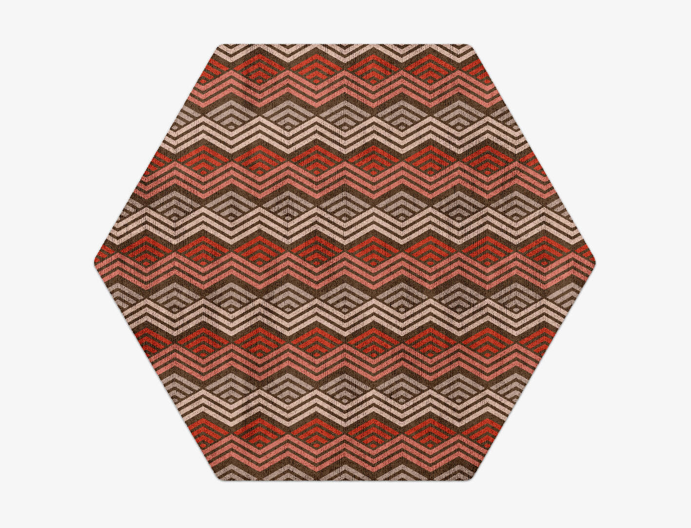 Chevron Wave Modern Geometrics Hexagon Hand Tufted Bamboo Silk Custom Rug by Rug Artisan