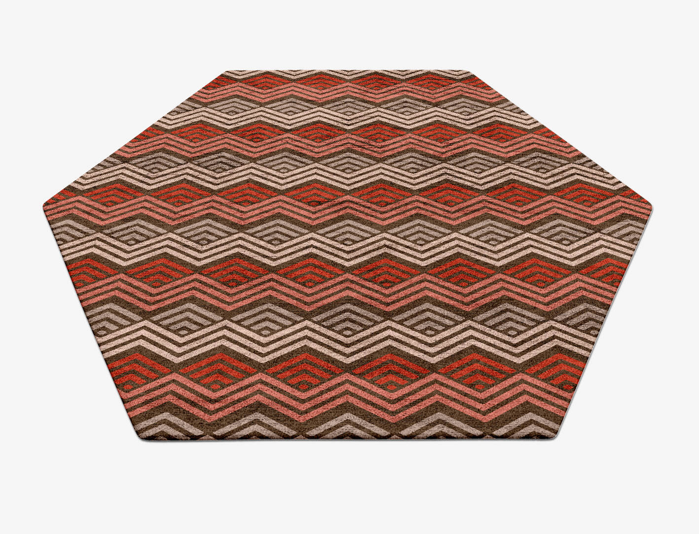 Chevron Wave Modern Geometrics Hexagon Hand Tufted Bamboo Silk Custom Rug by Rug Artisan