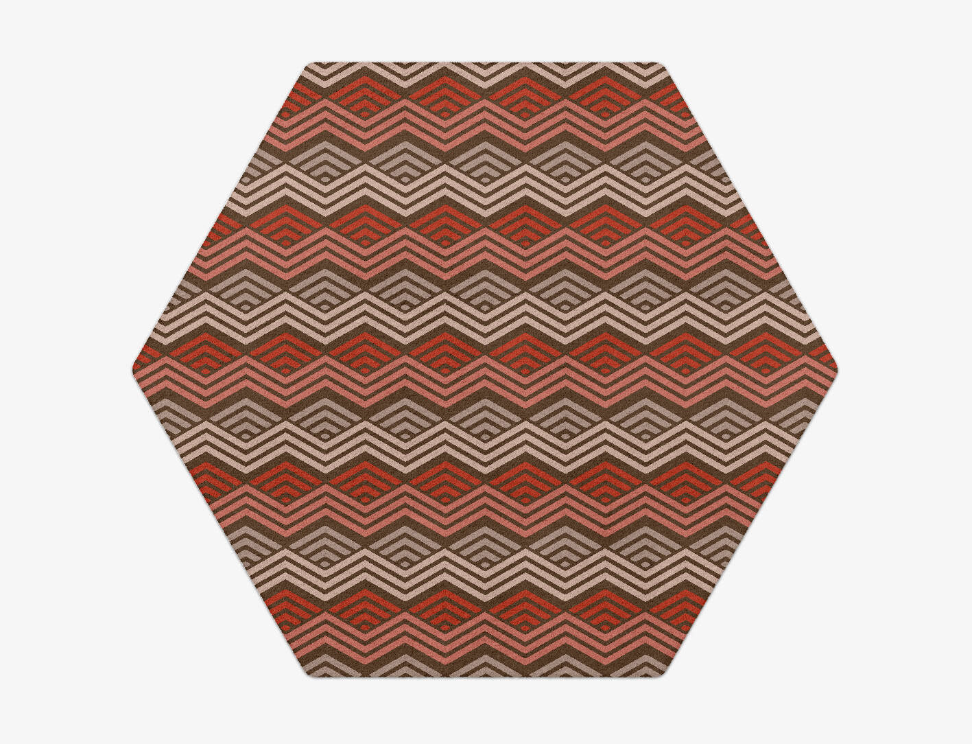 Chevron Wave Modern Geometrics Hexagon Hand Tufted Pure Wool Custom Rug by Rug Artisan