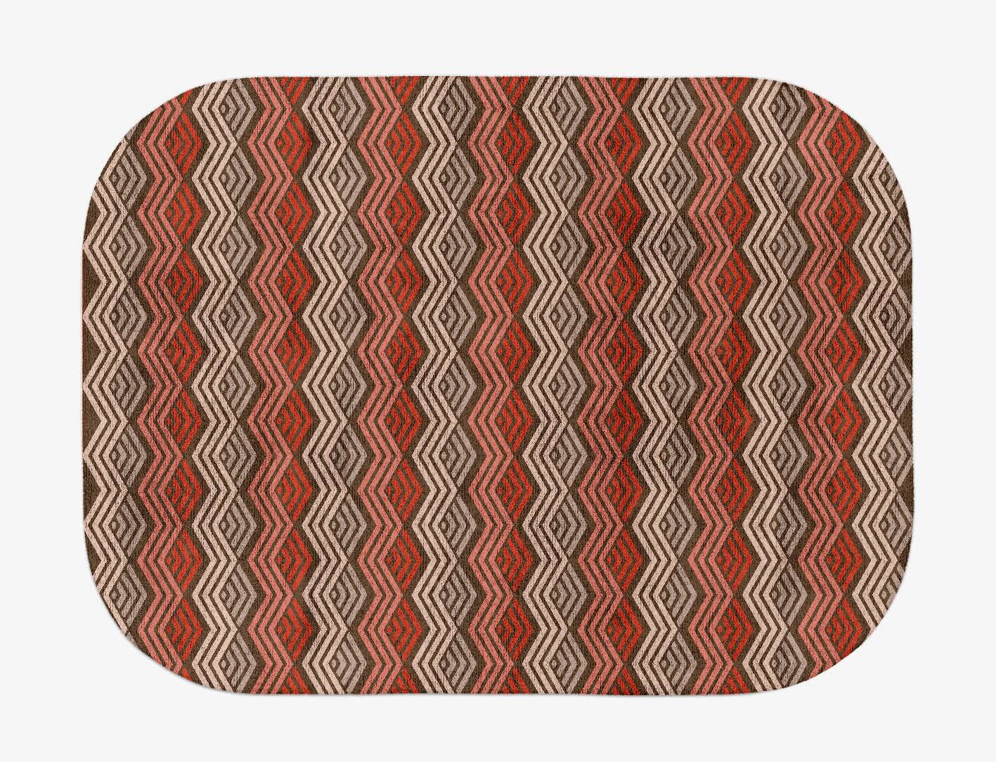 Chevron Wave Modern Geometrics Oblong Hand Tufted Bamboo Silk Custom Rug by Rug Artisan