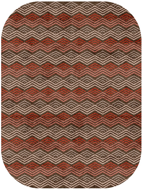 Chevron Wave Modern Geometrics Oblong Hand Tufted Bamboo Silk Custom Rug by Rug Artisan