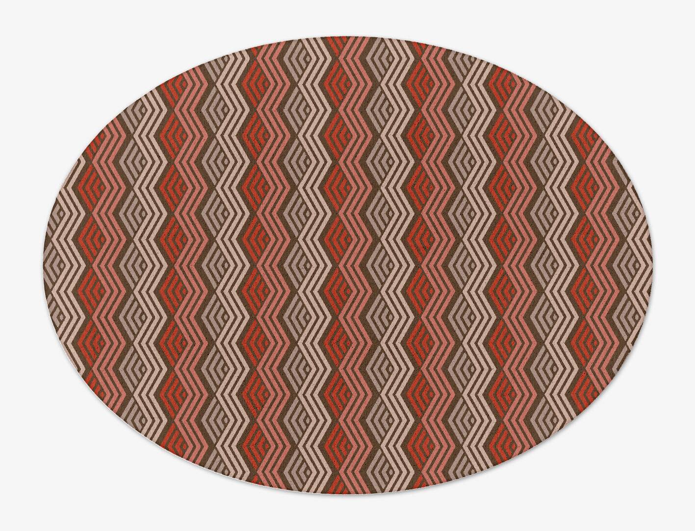 Chevron Wave Modern Geometrics Oval Hand Tufted Pure Wool Custom Rug by Rug Artisan