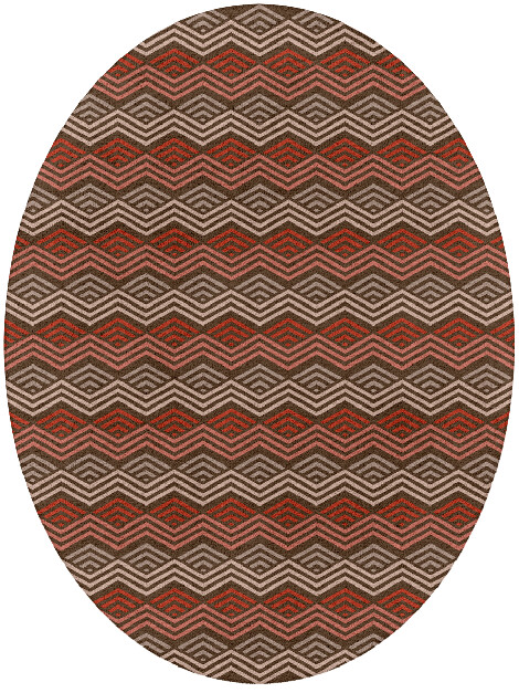 Chevron Wave Modern Geometrics Oval Hand Tufted Pure Wool Custom Rug by Rug Artisan