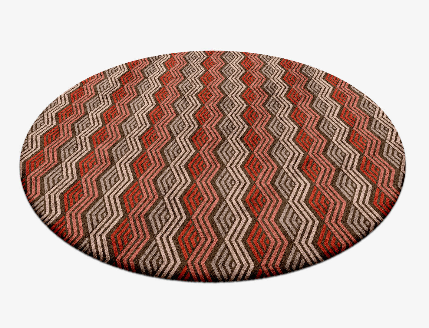 Chevron Wave Modern Geometrics Round Hand Tufted Bamboo Silk Custom Rug by Rug Artisan