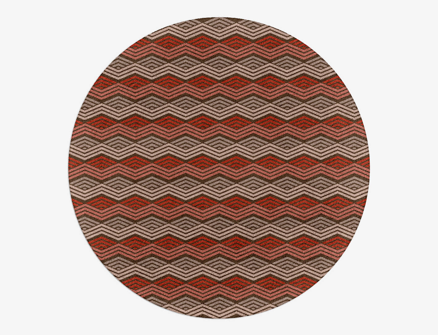 Chevron Wave Modern Geometrics Round Hand Tufted Pure Wool Custom Rug by Rug Artisan