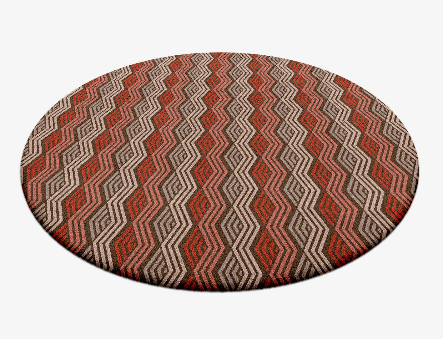 Chevron Wave Modern Geometrics Round Hand Tufted Pure Wool Custom Rug by Rug Artisan
