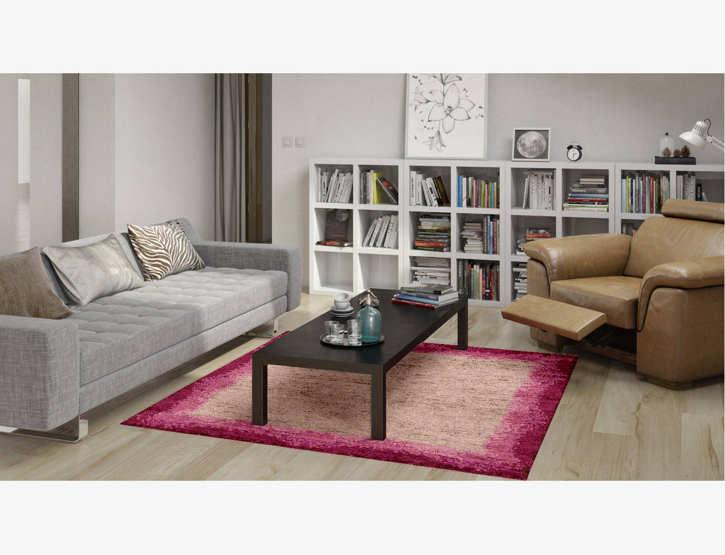 Chic Gradation Square Hand Knotted Bamboo Silk Custom Rug by Rug Artisan
