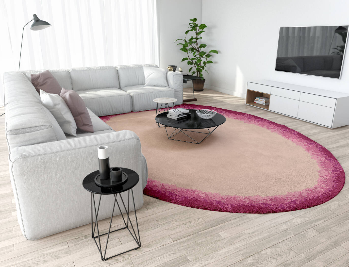Chic Gradation Oval Hand Tufted Pure Wool Custom Rug by Rug Artisan