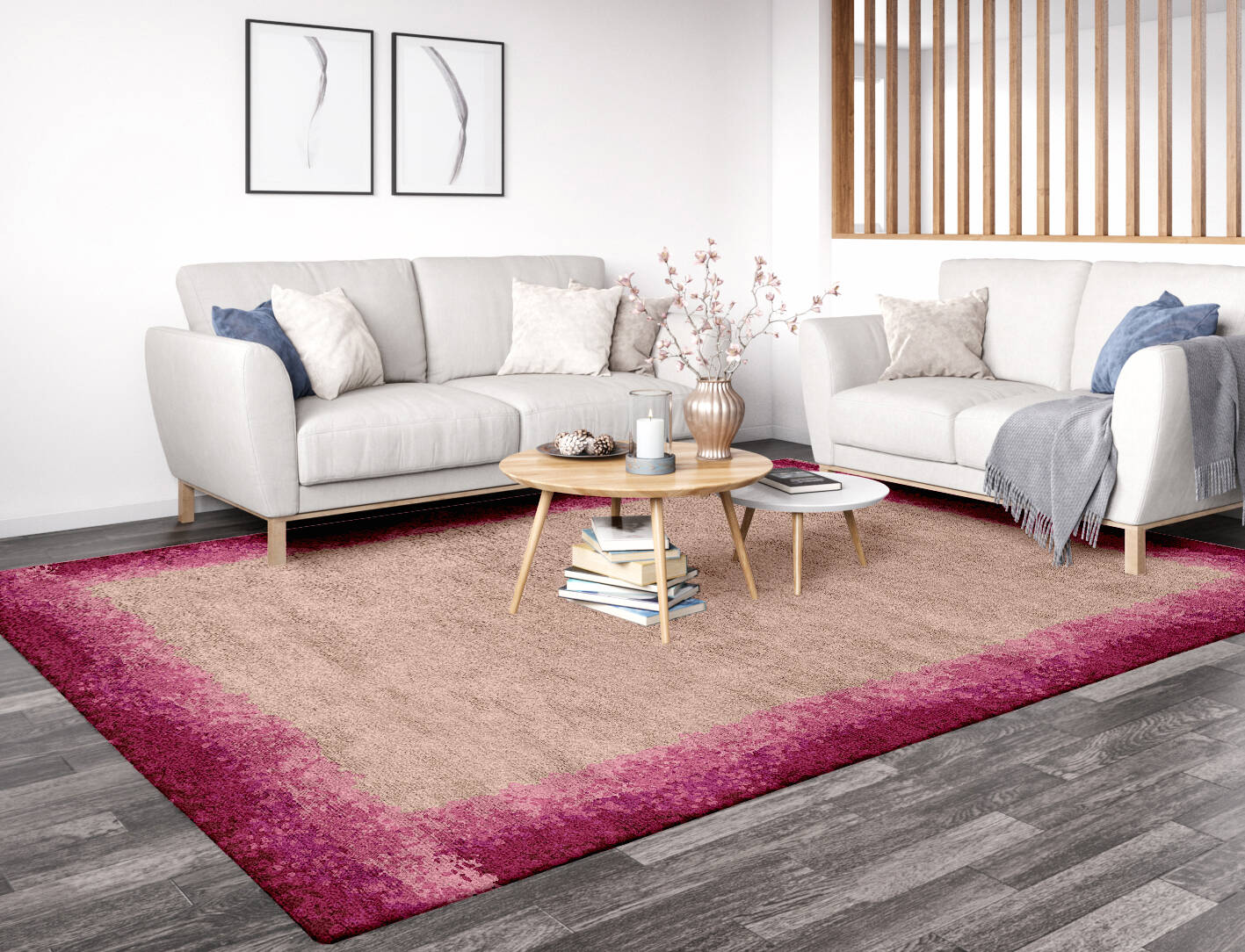 Chic Gradation Rectangle Hand Tufted Bamboo Silk Custom Rug by Rug Artisan