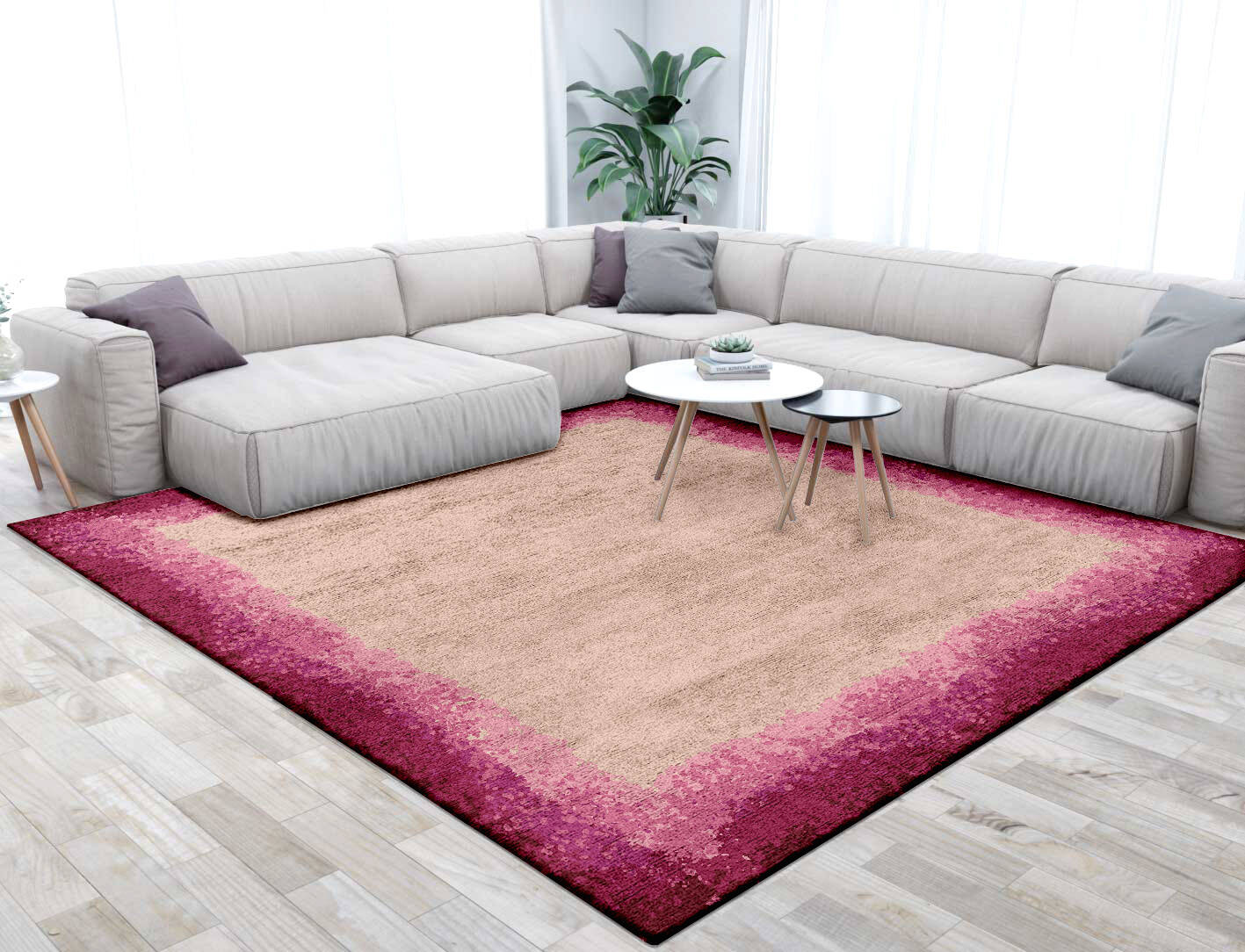 Chic Gradation Square Hand Tufted Bamboo Silk Custom Rug by Rug Artisan