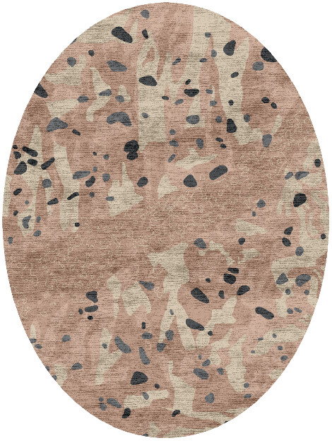 Chip Terrazzo Play Oval Hand Knotted Bamboo Silk Custom Rug by Rug Artisan