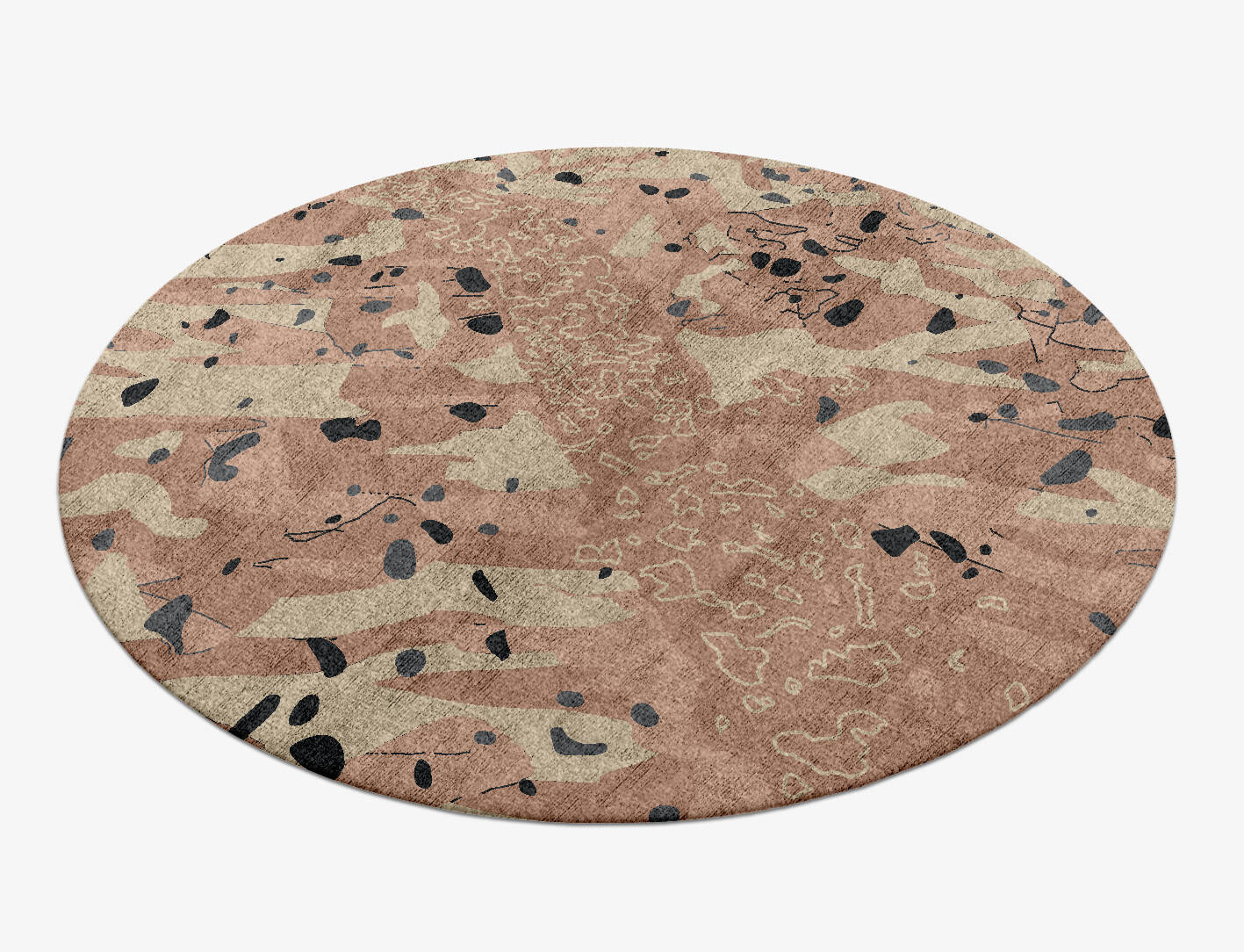 Chip Terrazzo Play Round Hand Knotted Bamboo Silk Custom Rug by Rug Artisan
