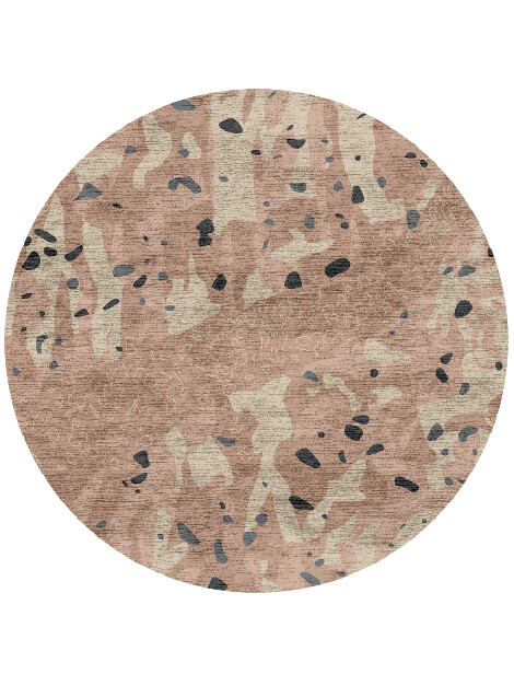 Chip Terrazzo Play Round Hand Knotted Bamboo Silk Custom Rug by Rug Artisan