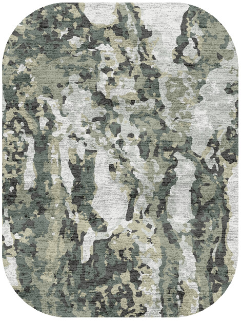 Chipping Paint Surface Art Oblong Hand Knotted Bamboo Silk Custom Rug by Rug Artisan