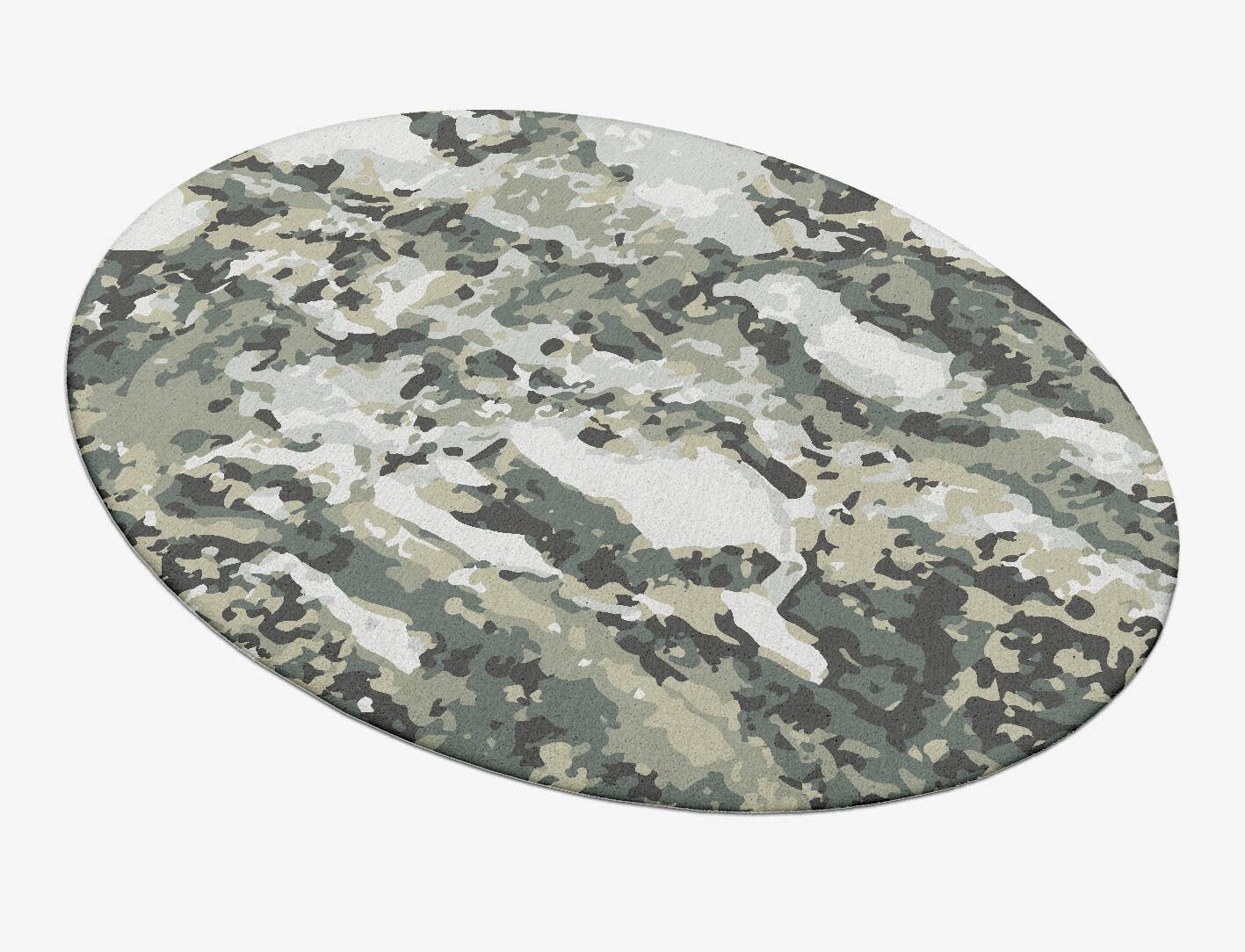 Chipping Paint Surface Art Oval Hand Tufted Pure Wool Custom Rug by Rug Artisan