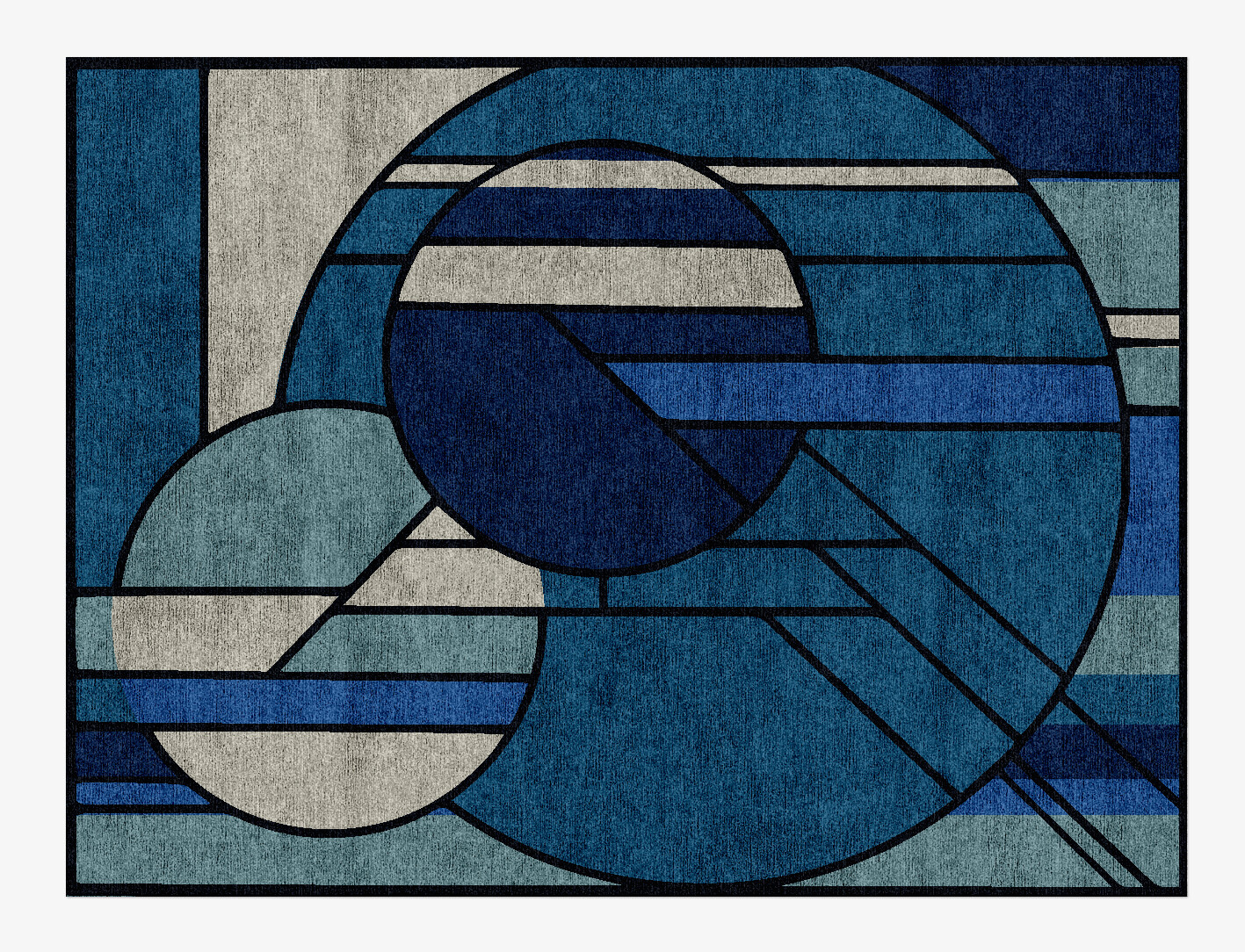 Chords Geometric Rectangle Hand Knotted Bamboo Silk Custom Rug by Rug Artisan