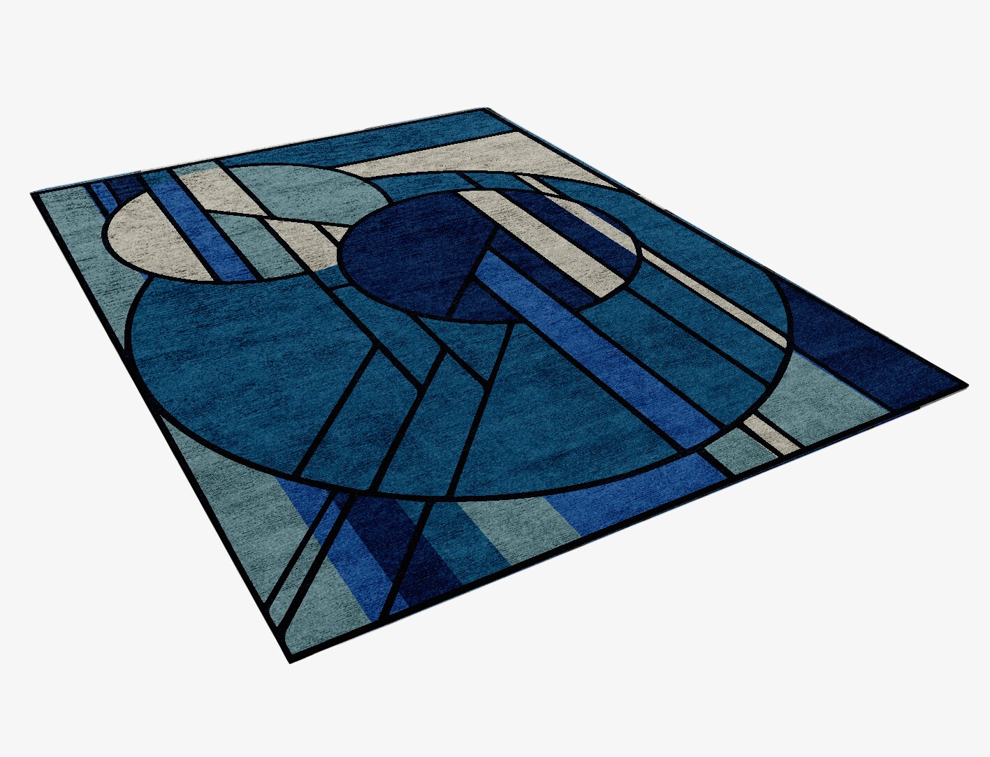 Chords Geometric Rectangle Hand Knotted Bamboo Silk Custom Rug by Rug Artisan