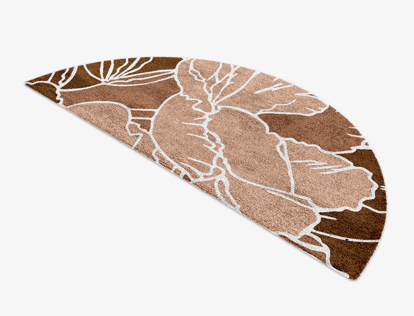 Chrysanthemum Field of Flowers Halfmoon Hand Knotted Bamboo Silk Custom Rug by Rug Artisan