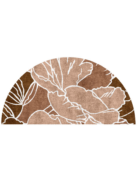 Chrysanthemum Field of Flowers Halfmoon Hand Knotted Bamboo Silk Custom Rug by Rug Artisan